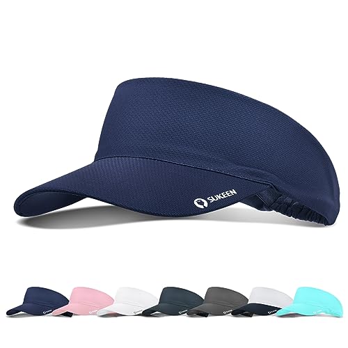 Sukeen Visoren Cap Sonnenhüte, Kühlende Dehnbare Sonnenblende mit Schweißband, Einstellbar Baseballkappe, Unisex Schirmmütze, Sofort Kühlende Schirmmütze für Golf, Tennis (Einheitsgröße) von Sukeen