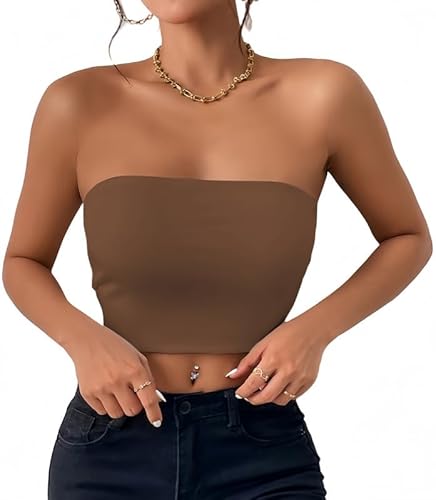 Sukiglam Bandeau Top Damen Basic Ärmellos Schulterfrei Tube Top Sommer Casual Slim Fit Stretchy Trägerloses Crop Tops Y2k Sexy Rückenfreies Shirt Doppelt Gefüttert Oberteile Sukiglam Bandeau Top Damen Basic Ärmellos Schulterfrei Tube Top Sommer Casual Slim Fit Stretchy Trägerloses Crop Tops Y2k Sexy Rückenfreies Shirt Doppelt Gefüttert Oberteile von Sukiglam