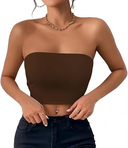 Sukiglam Bandeau Top Damen Basic Ärmellos Schulterfrei Tube Top Sommer Casual Slim Fit Stretchy Trägerloses Crop Tops Y2k Sexy Rückenfreies Shirt Doppelt Gefüttert Oberteile Sukiglam Bandeau Top Damen Basic Ärmellos Schulterfrei Tube Top Sommer Casual Slim Fit Stretchy Trägerloses Crop Tops Y2k Sexy Rückenfreies Shirt Doppelt Gefüttert Oberteile von Sukiglam