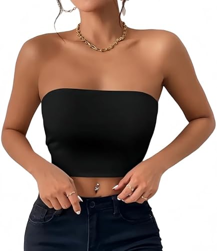Sukiglam Bandeau Top Damen Basic Ärmellos Schulterfrei Tube Top Sommer Casual Slim Fit Stretchy Trägerloses Crop Tops Y2k Sexy Rückenfreies Shirt Doppelt Gefüttert Oberteile Sukiglam Bandeau Top Damen Basic Ärmellos Schulterfrei Tube Top Sommer Casual Slim Fit Stretchy Trägerloses Crop Tops Y2k Sexy Rückenfreies Shirt Doppelt Gefüttert Oberteile von Sukiglam