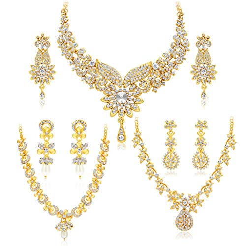 Sukkhi 413CB1900 Choker-Halsketten-Set für Damen, vergoldet, österreichischer Diamant Sukkhi 413CB1900 Choker-Halsketten-Set für Damen, vergoldet, österreichischer Diamant von Sukkhi