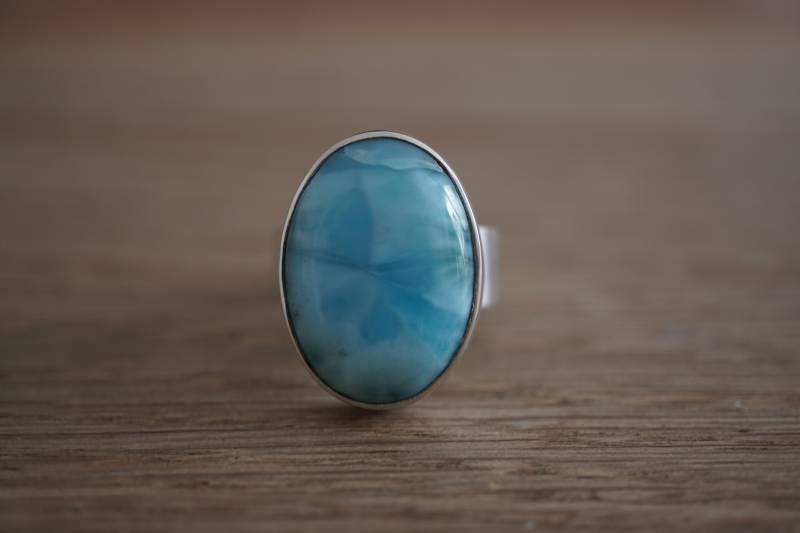 Larimar Ring - 925 Silber Handgemacht Edelstein Larimar Ring - 925 Silber Handgemacht Edelstein von SulaJuwel