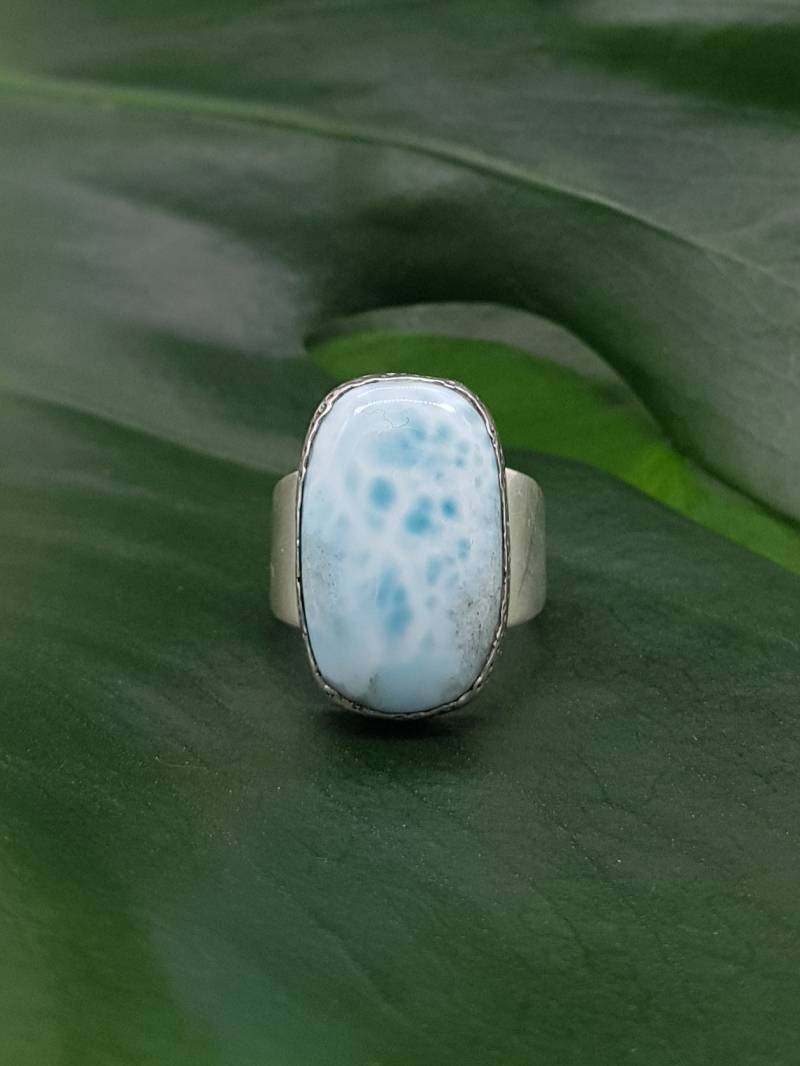 Larimar Ring - Unikat Recyceltes 925 Silber Handgemacht Statement von SulaJuwel