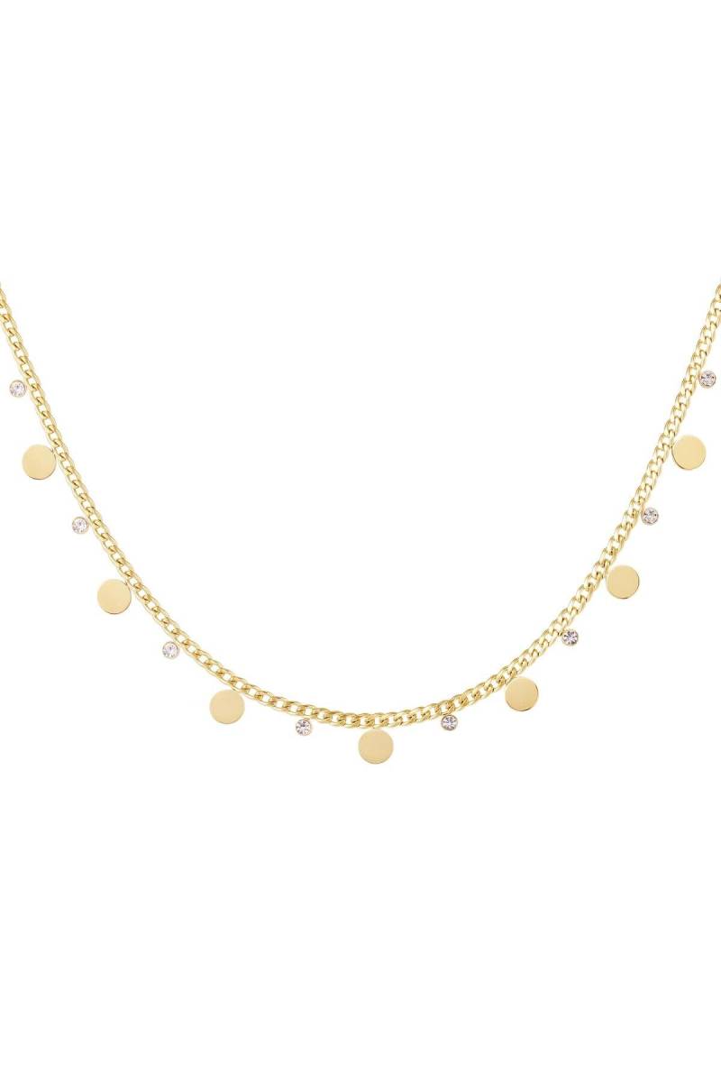 Goldene Edelstahlkette Mit Coin Anhängern Und Strasssteinen von Sulaydesign