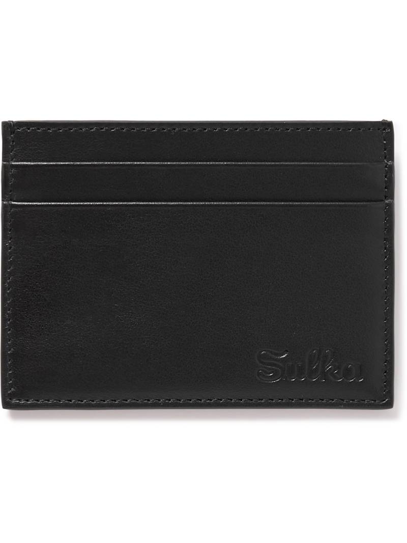 Sulka - Logo-Debossed Leather Cardholder - Men - Black von Sulka