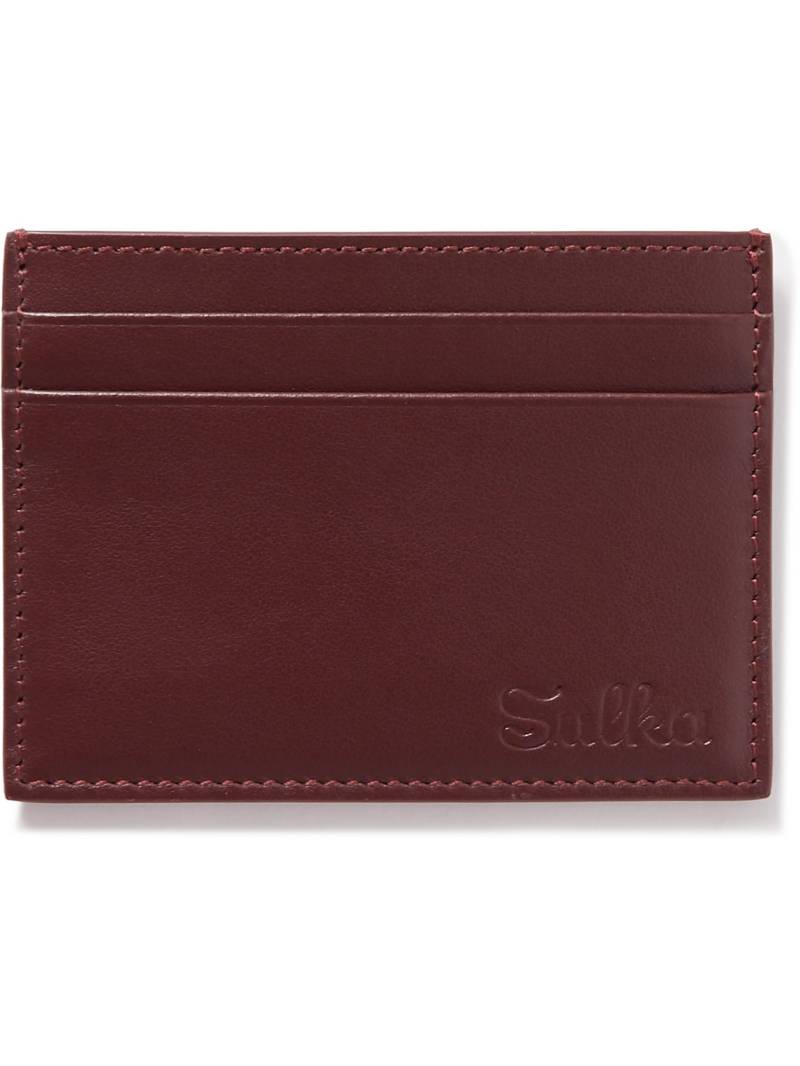 Sulka - Logo-Debossed Leather Cardholder - Men - Burgundy von Sulka