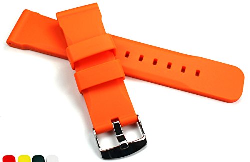 22 mm orange KAUTSCHUK SILIKON Taucher Diver Scuba UHRENARMBAND WATCHBAND Taucher Sportlich, robust von Sulla