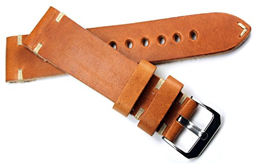 Sulla RIOS 1931 Herren Leder Deutsch Uhrenarmband Vintage 22mm hell braun von Sulla