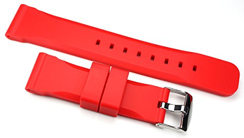 24 mm rot KAUTSCHUK SILIKON Taucher Diver Scuba UHRENARMBAND WATCHBAND Taucher Sportlich, robust von Sulla