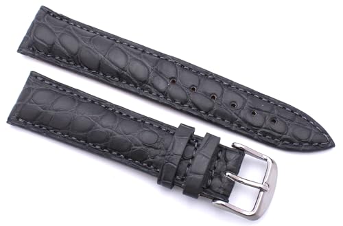 Fluco Alligator gepolstert Uhrenarmband handgemacht in Deutschland Robust dunkel grau 20mm Fluco Alligator gepolstert Uhrenarmband handgemacht in Deutschland Robust dunkel grau 20mm von Sulla