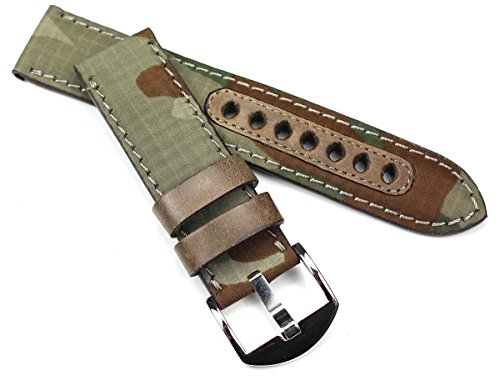 Sulla Herren Uhrenarmband Canvas & Leder Marine Grün 22mm Sulla Herren Uhrenarmband Canvas & Leder Marine Grün 22mm von Sulla