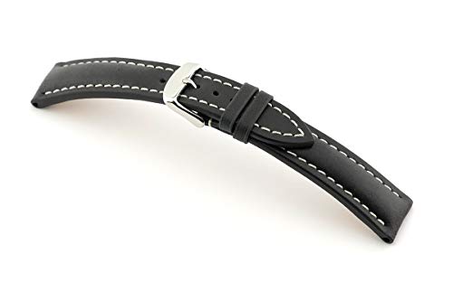 RIOS1931 York Uhrenband handgemacht in Deutschland Klassisch 20mm Schwarz von Sulla