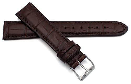 Sulla 19mm Alligator Uhrenband leicht gepolstert Dunkel Braun von Sulla
