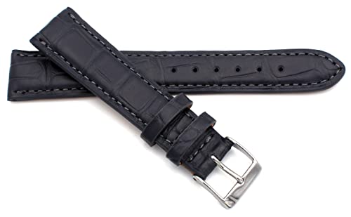 Sulla 20mm Alligator Uhrenband leicht gepolstert Grau mat von Sulla