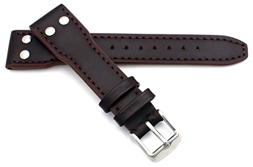 Sulla 22mm Herren Leder Uhrenarmband Pilot IW Flieger Style dunkelbraun von Sulla