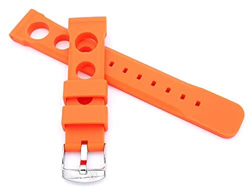 Sulla 24mm Silikon Sport Rallye Style Uhrenarmband orange Sulla 24mm Silikon Sport Rallye Style Uhrenarmband orange von Sulla