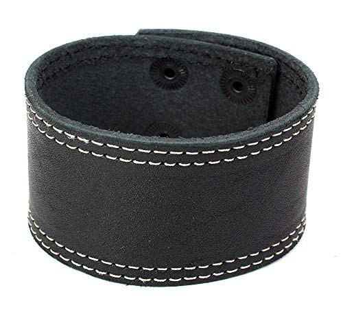 Sulla Breites Lederarmband modisches Leder Armband Band mit Druckknöpfen handgemacht in Deutschland für das Handgelenk Armreif Für Männer von Sulla