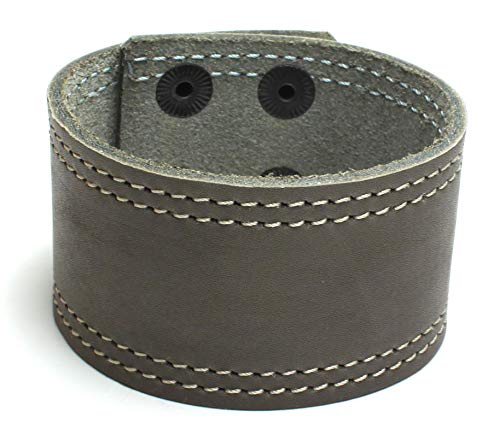 Sulla Breites Lederarmband modisches Leder Armband Band mit Druckknöpfen handgemacht in Deutschland für das Handgelenk Armreif Für Männer von Sulla