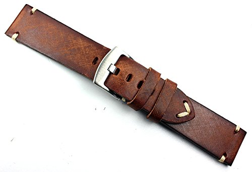 Sulla Herren Leder Uhrenarmband Vintage gebürstet 22mm von Sulla