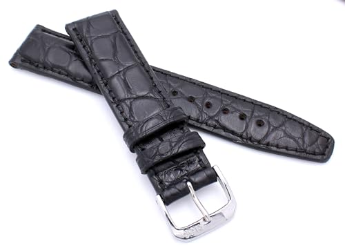Sulla RIOS1931 Alligator Uhrenarmband extra passend für IWC Pilots 19mm schwarz von Sulla
