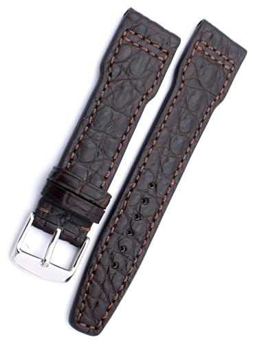 Sulla RIOS1931 Alligator Uhrenarmband extra passend für IWC Pilots 22mm braun von Sulla