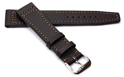 Sulla RIOS1931 Flieger Rindsleder Uhrenarmband kompatibel mit IWC 20mm Braun von Sulla