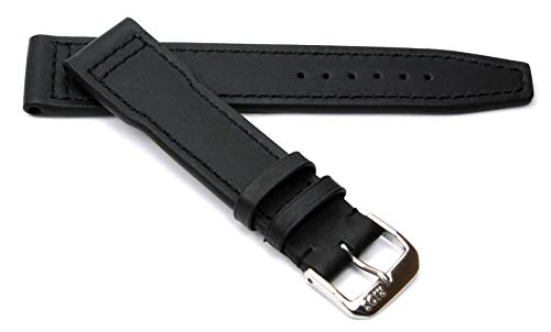 Sulla RIOS1931 Flieger Rindsleder Uhrenarmband kompatibel mit IWC 20mm Schwarz von Sulla