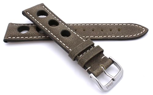 Sulla RIOS1931 Kaluga Rallye Vintage Rindsleder Uhrenarmband handgemacht in Deutschland Robust 18mm Moosgrün von Sulla