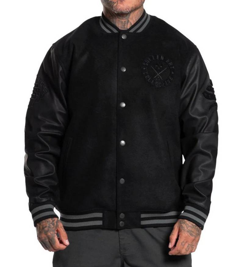 Sullen Clothing Collegejacke Varsity Jacket Schwarz Baseball Jacke Übergangsjacke Sullen Clothing Collegejacke Varsity Jacket Schwarz Baseball Jacke Übergangsjacke von Sullen Clothing