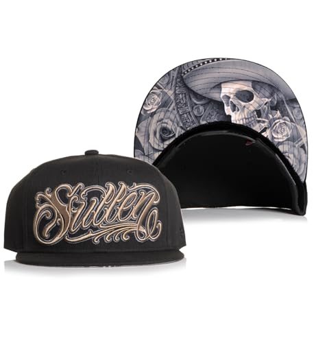 Sullen Clothing Snapback Cap Sicarios Tattoo Basecap Mütze Kappe Skelett Schädel von Sullen