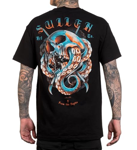 Sullen Clothing T-Shirt Cephaloskull Tattoo Totenkopf Schädel Oktopus Kraken, Größe:M von Sullen