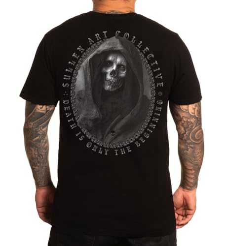 Sullen Clothing T-Shirt Darkened Moon Art Collective Tattoo Grim Reaper Death, Größe:L von Sullen