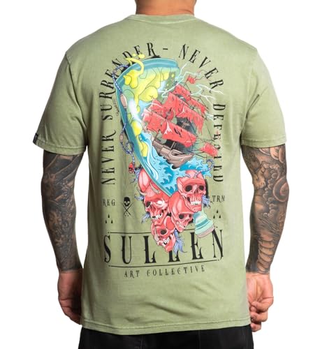 Sullen Clothing T-Shirt Pirates Tattoo Schädel Segelschiff, Größe:M von Sullen