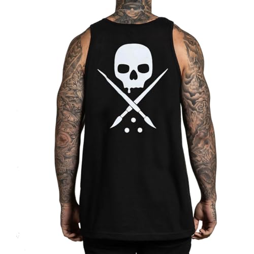 Sullen Herren Badge Black Sleeveless Tank Top Shirt, Schwarz, S von Sullen