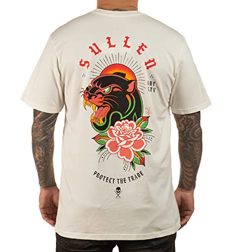 Sullen Men's Alejo GMZ Panther Premium Antique White Short Sleeve T Shirt M von Sullen