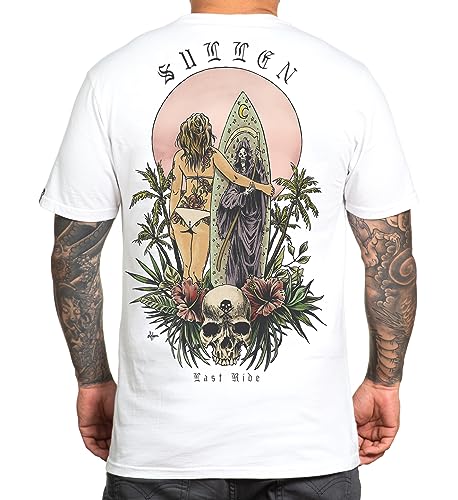 Sullen Men's Dawn Patrol Premium White Short Sleeve T Shirt 4XL von Sullen