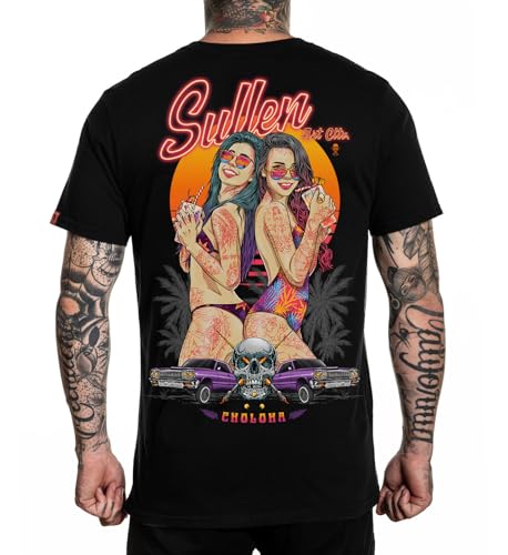 Sullen Men's Double Trouble Up Premium Jet Black Short Sleeve T Shirt M von Sullen