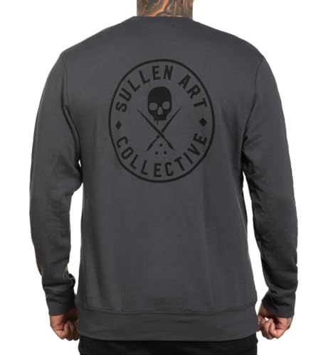 Sullen Men's Ever Lyte Asphalt Long Sleeve Crew Pullover Sweatshirt L von Sullen
