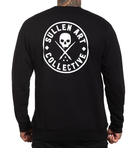 Sullen Men's Ever Lyte Jet Black Long Sleeve Crew Pullover Sweatshirt XL von Sullen