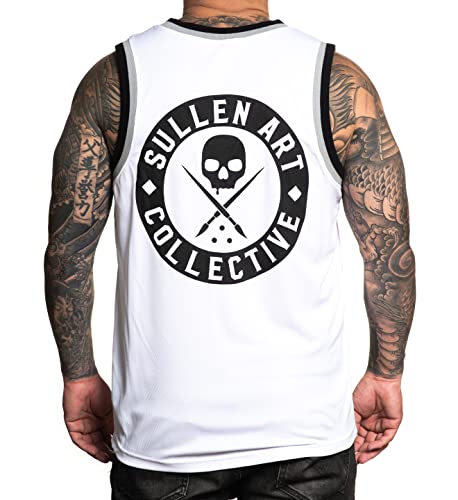 Sullen Men's Premium BOH Jersey White Sleeveless Tank Top Shirt L von Sullen