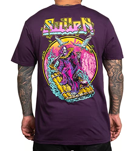 Sullen Men's Reaper Rafting Premium Gothic Grape Short Sleeve T Shirt 2XL von Sullen