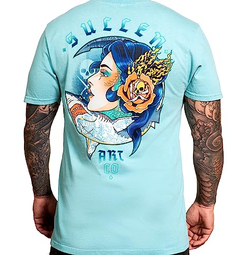 Sullen Men's Siren Shark Premium Nile Blue Short Sleeve T Shirt 2XL von Sullen