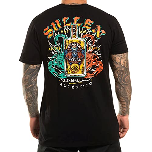 Sullen Men's Tequila Sunrise Premium Jet Black Short Sleeve T Shirt 2XL von Sullen