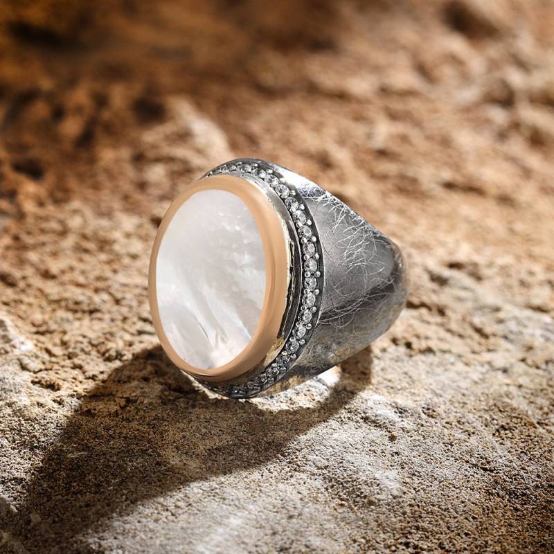 Perle Stein Silber Männer Ring Mit Cz Diamanten Weiß Perlmutt Handmade Jubiläumsgeschenk, Schmuck Für Männer, Valentinstag Geschenk Perle Stein Silber Männer Ring Mit Cz Diamanten Weiß Perlmutt Handmade Jubiläumsgeschenk, Schmuck Für Männer, Valentinstag Geschenk von SultansArt