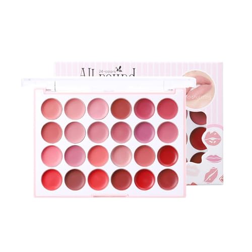 Lipgloss -Set, schimmernde Lipglosses, Außenreisen Lippenstift, vielfältige 24 Farbkollektion Vollständige Berichterstattung tragbare Make -up -Palette für Mädchen und Frauen von Sulxyi