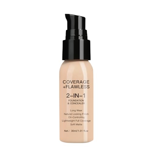 Liquid Foundation, Oil Control Foundation Concealer, Feuchtigkeitsfeuchtigkeit und Aufhellerer Concealer, langlebige matte Verschleißformel, schweißresistente Abdeckung für Männer, für Frauen Männer Liquid Foundation, Oil Control Foundation Concealer, Feuchtigkeitsfeuchtigkeit und Aufhellerer Concealer, langlebige matte Verschleißformel, schweißresistente Abdeckung für Männer, für Frauen Männer von Sulxyi