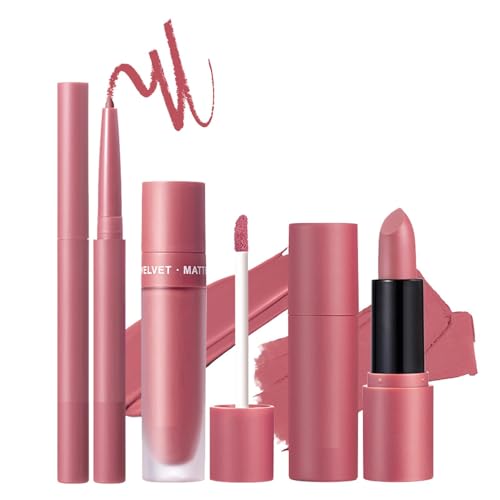 Liquid Lipstick Set, Lipliner Matte Lipstick, Lip Gloss Kit, 3x Complete Lip Make-up-Set langlebige Formel wasserdicht und schüttelndes einfaches Anwendung für Frauen Liquid Lipstick Set, Lipliner Matte Lipstick, Lip Gloss Kit, 3x Complete Lip Make-up-Set langlebige Formel wasserdicht und schüttelndes einfaches Anwendung für Frauen von Sulxyi