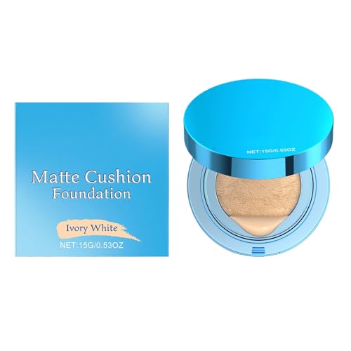 Matte Kissenfundament, Deckpulverfundament, Make-up-Verschleierung von Creme, tragbares Kissen kompakt, wasserdicht und schweißfeindlich, für Frauen, Mädchen, Teenager von Sulxyi