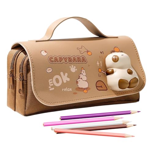 Niedlicher Mäppchen Ästhetik - Capybara Panda Stiftetui Niedliche Stiftetasche | Stiftehalter Mit Quetschspielzeug Für Kinder Mädchen Frauen Schule Büro Schüler Geburtstagsfeier Geschenk von Sulxyi