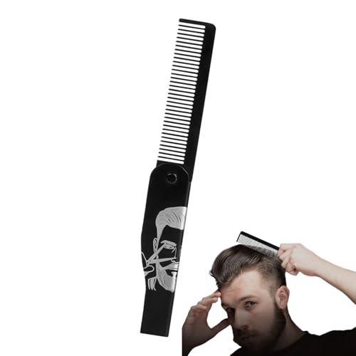 Schnurrbartkämme – Schnurrbart-Styling-Pflegewerkzeug | Portale faltbare Edelstahlbürste für die Fellpflege, Zuhause, Erwachsene, Reisen, Styling, Männer, Vater, Ehemann von Sulxyi